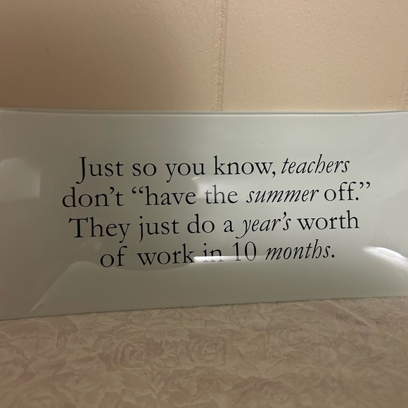 Mud Pie Teacher Tray Decopage Style w Quote 4x9 inch Teacher Gifts End of School - Picture 3 of 5